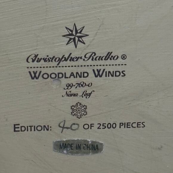 Christopher Radko Woodland Winds Nana Leaf Limited Vintage 1999 Numbered 40/2500 - Picture 10 of 13